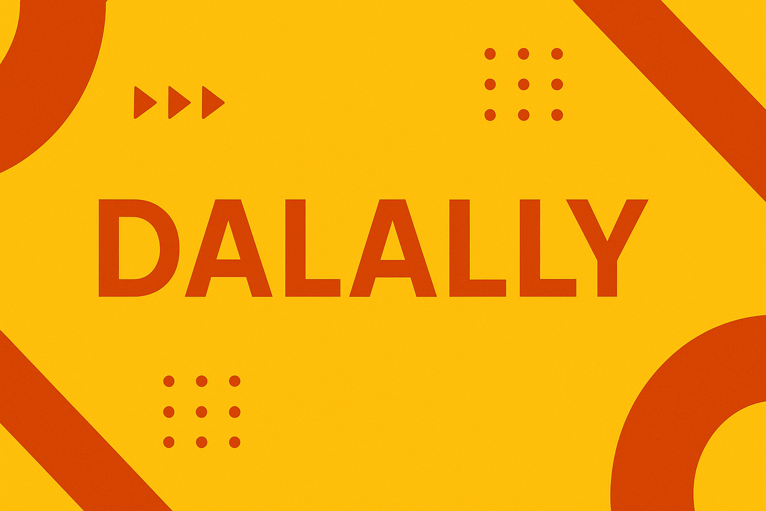a banner based on the same colors yellow and red with the name of the store "DALALLY"